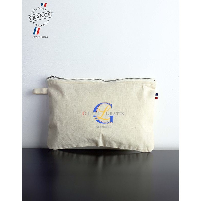 Trousse zippée imprimée Made in France